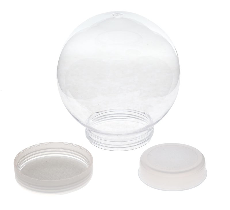 Creative Hobbies 5 Inch (130mm) DIY Snow Globe Water Globe - Clear Plastic with Screw Off Cap | Perfect for DIY Crafts and Customization - Image 2